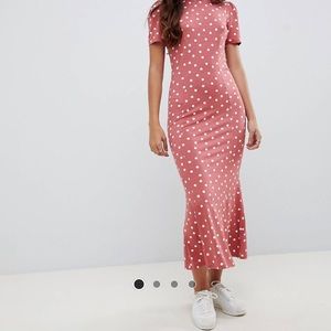 Asos City maxi tea dress in polka dot